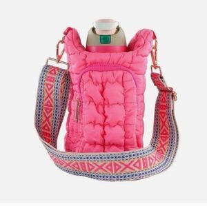 Simply Southern Pink Quilted Crossbody Water Bag with Guitar Strap NWT